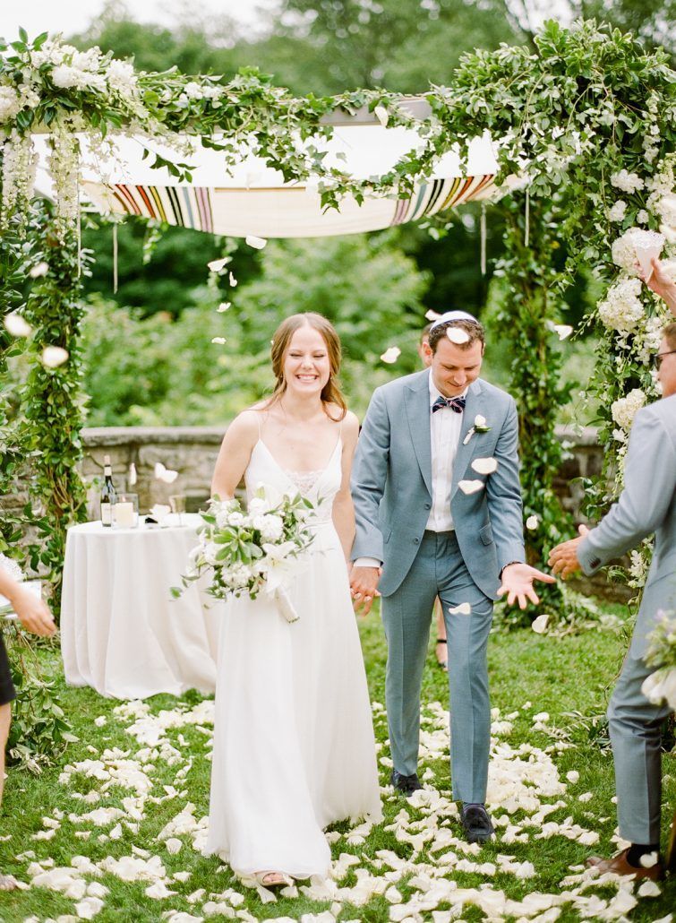 Emma & Izzet Wedding - Bride Groom Chuppah Bouquet - Blue Hill at Stone Barns - Rebecca Yale Photography