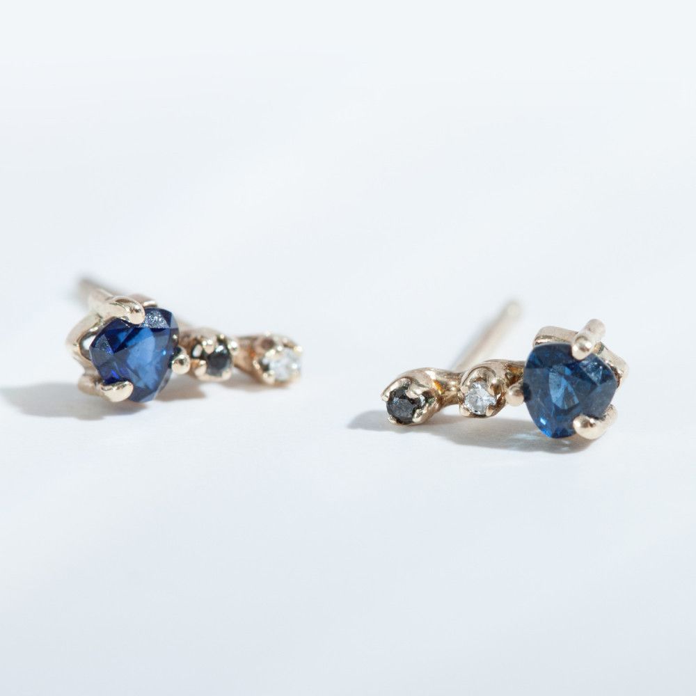 Trillion Blue Sapphire Earrings, N+A