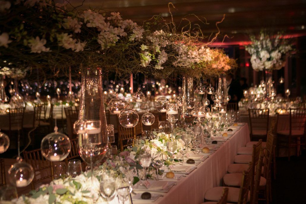 High Tablescape at Wedding Reception / Jenna & Matthew Wedding / Jewish Heritage Museum NYC / Cody Raisig Photography