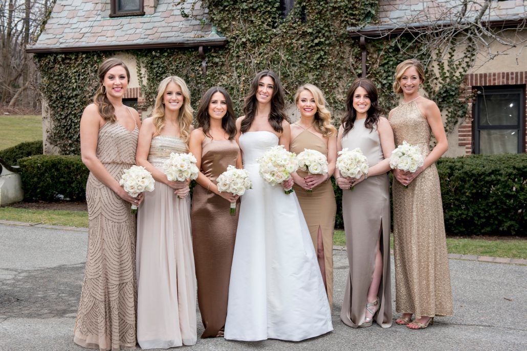 Danielle & Noah Wedding - Cold Spring Country Club NY - Bride - Bridesmaids - Rose Bouquets - Photography by Brett Matthews
