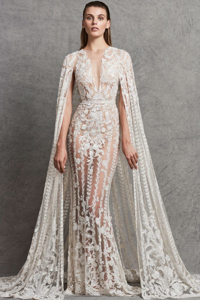 Zuhair Murad - Wedding Gown w Cape - Bridal Fall 2018 Collection - via vogue.com