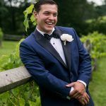 Lauren and Jordan Wedding - Groom with Peony Boutonniere - Blue Hill at Stone Barns NY - by Craig Paulson