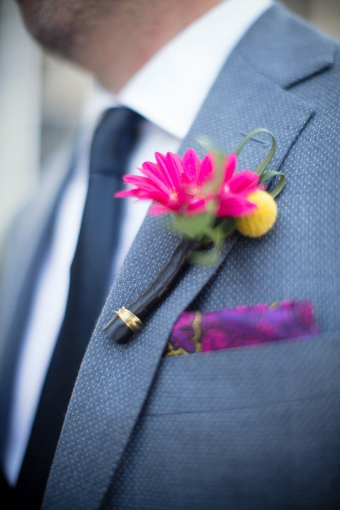 Brad and Manjil - Groom -Boutonniere - Studio 450 - NYC Wedding - Weddings by Two