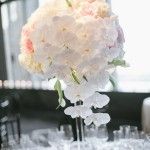 luxe white orchid wedding centerpiece
