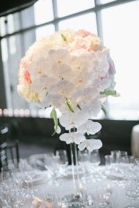 luxe white orchid wedding centerpiece