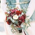Mary & Eric Vow Renewal - red white dusty miller bouquets - Photography by Alexis June Weddings