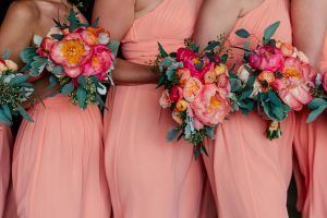 Andrea & John Wedding - Bridesmaid Nosegay Bouquets - Liberty Warehouse Brooklyn - by Popography