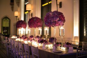 Tall Hydrangea Centerpiece - Lindsay and Aaron - Westchester Wedding at Castle Hotel and Spa - by Agaton Strom - 394