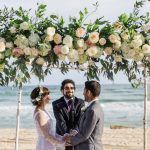 Shelley and Safa - Floral Arch - Ceremony - Gurneys Montauk Resort - Flora and Fauna Photography