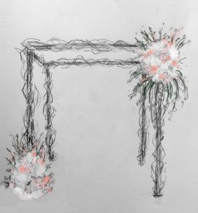 Bride & Blossom Chuppah Sketch