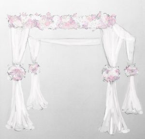Bride & Blossom Chuppah Sketch 3