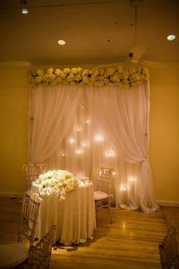 Becca and Dave Wedding - Bridgehampton Tennis & Surf Club - Reception - Sweetheart Table - photography by Andre Maier