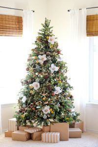 Blooming Christmas Tree with Flowers - by Delia Creates - via Elle Decor