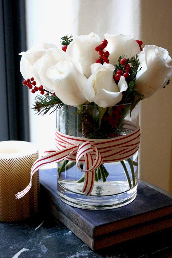 Holiday Floral Arrangement - via Victoria McGinley Blog