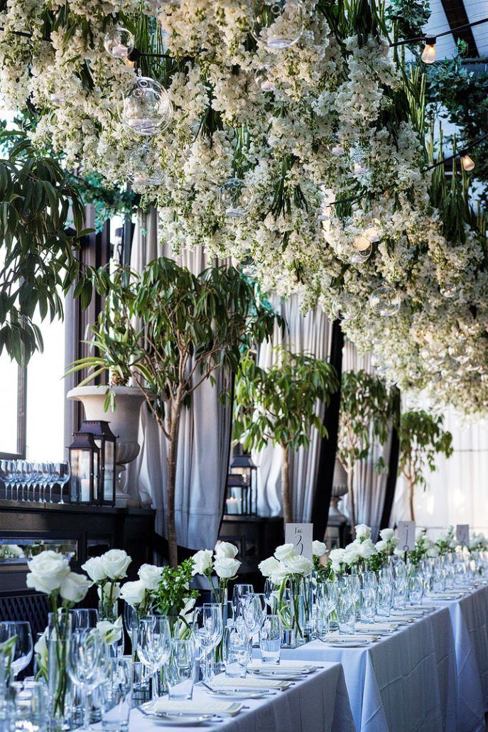 Mairin & Seo Wedding - Flower Chandelier - Gramercy Park Hotel - Photo by STAK Studios
