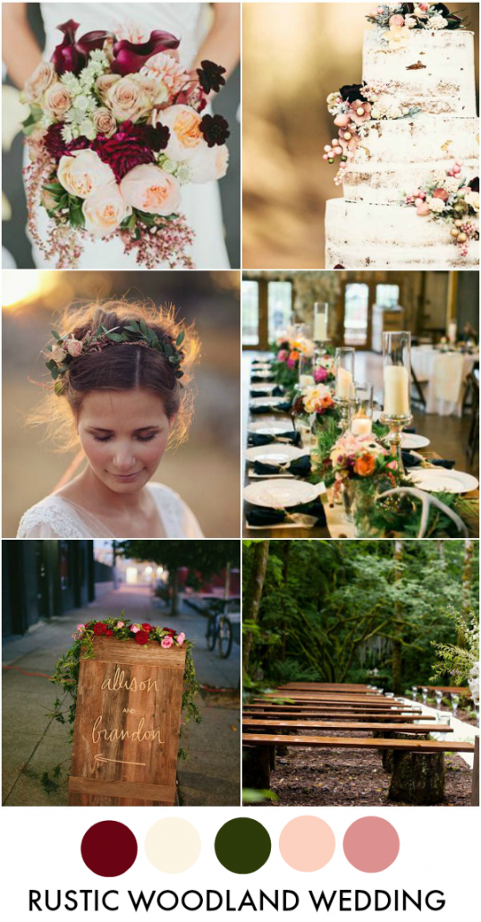 Rustic Woodland Wedding Inspiration Board via La Petite Fashionista