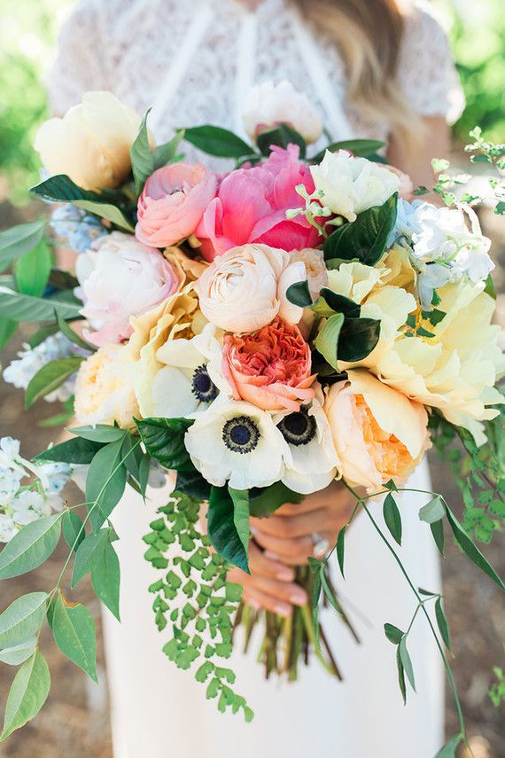 Summer Bridal Bouquet - by Unique Floral Designs - photo by Jenny Quicksail Photography - via 100 Layer Cake