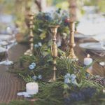Tablescape at Woodland Wedding in New England - by Hazelwood Photo - via FabMood
