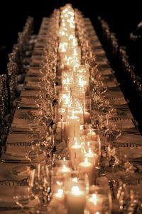 Full Table - Candle Garland - White Lilac Inc. - via Mod Wedding