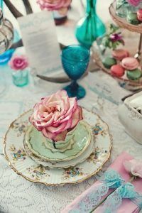 Modern Vintage Tea Party Decor - Teacup - Southern Wedding - via A Low Country Wed.com