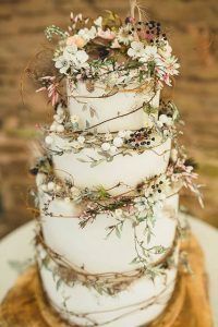 Rustic Woodland Wedding Cake - via I Do Yall.com