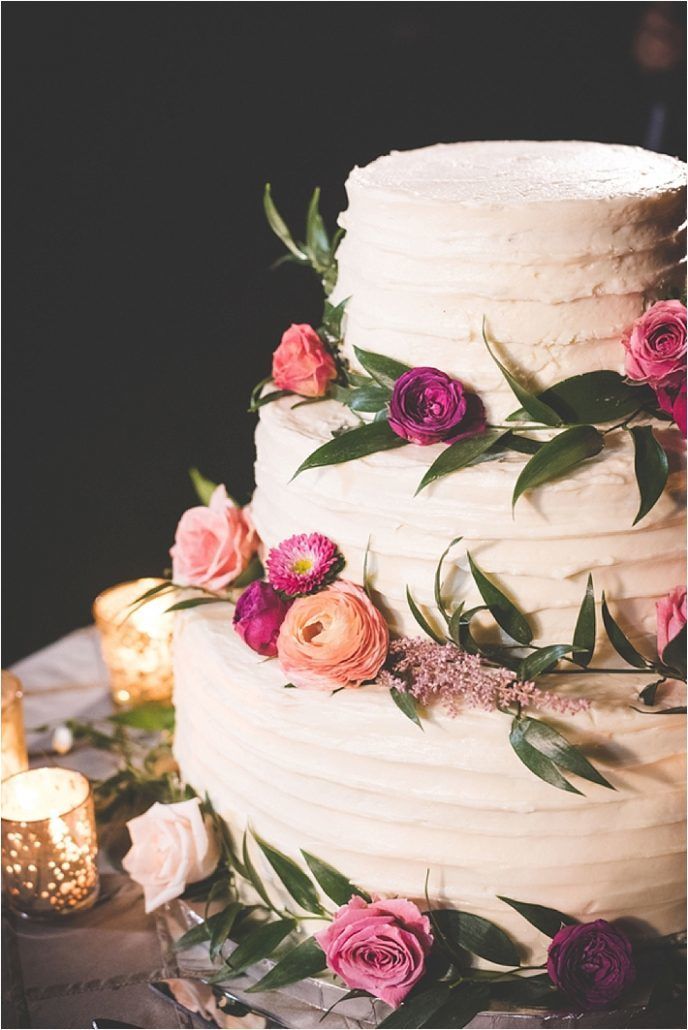 San Juan Private Estate Wedding - Three Tier Floral Wedding Cake - via Southern California Bride