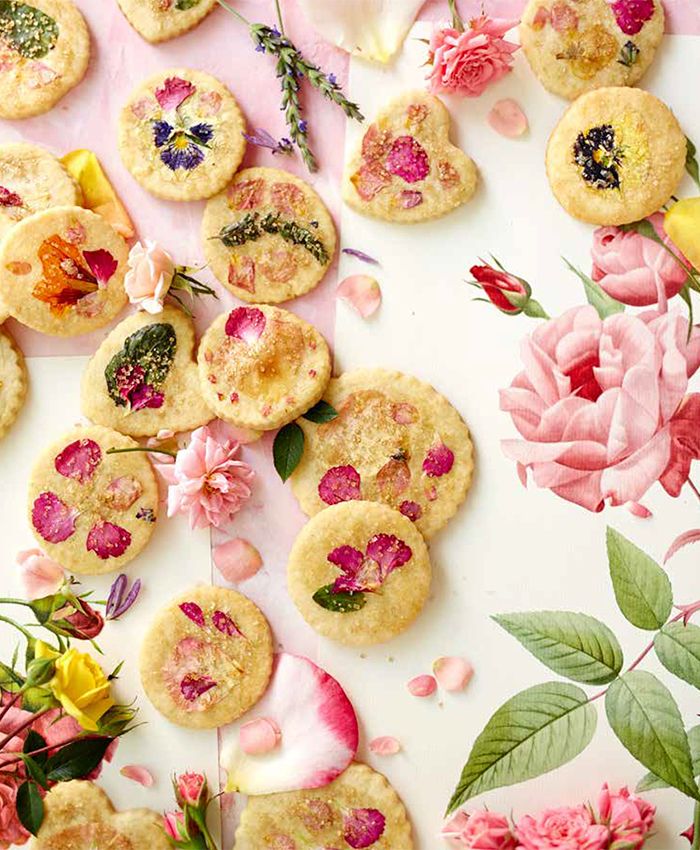 Sugar Cookies with Ediable Flowes - Photography from Food with Friends by Leela Cyd. - via Flutter Mag.com