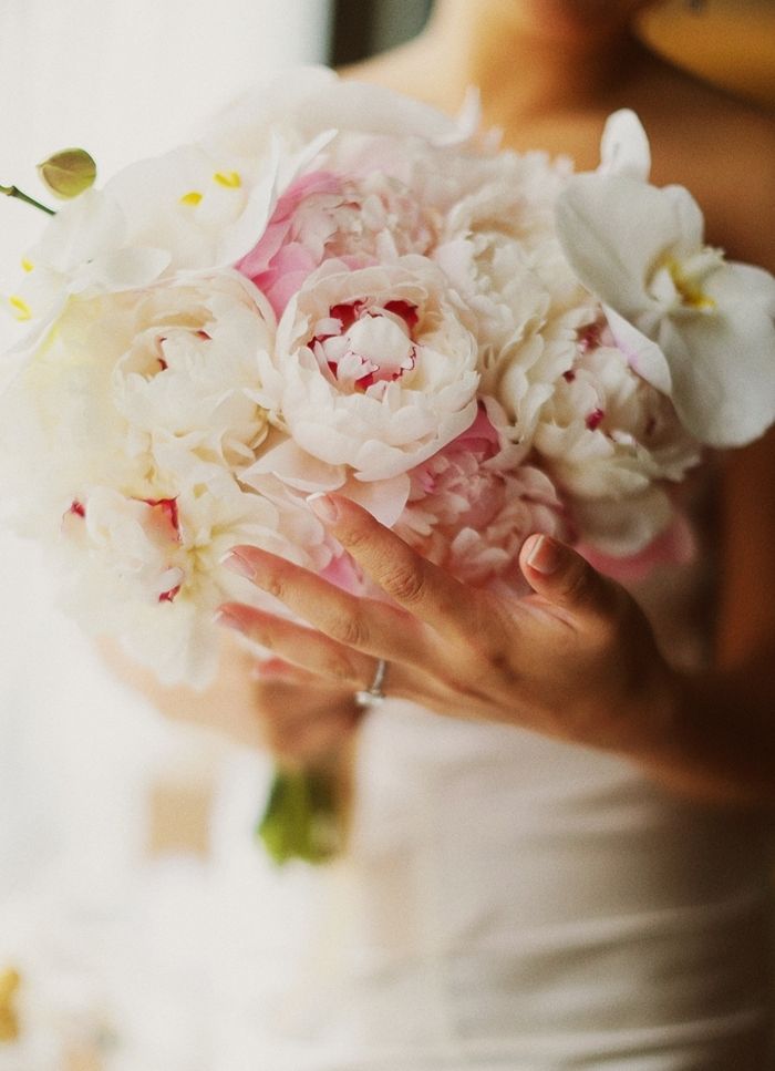 White and Blush Peony Bouquet - Addison Park - Photo by Binary Flips Photography