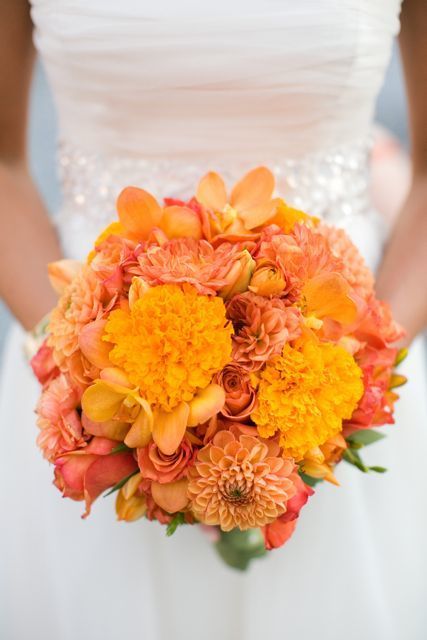 Bridal Marigold Bouquet - via Pinterest.com