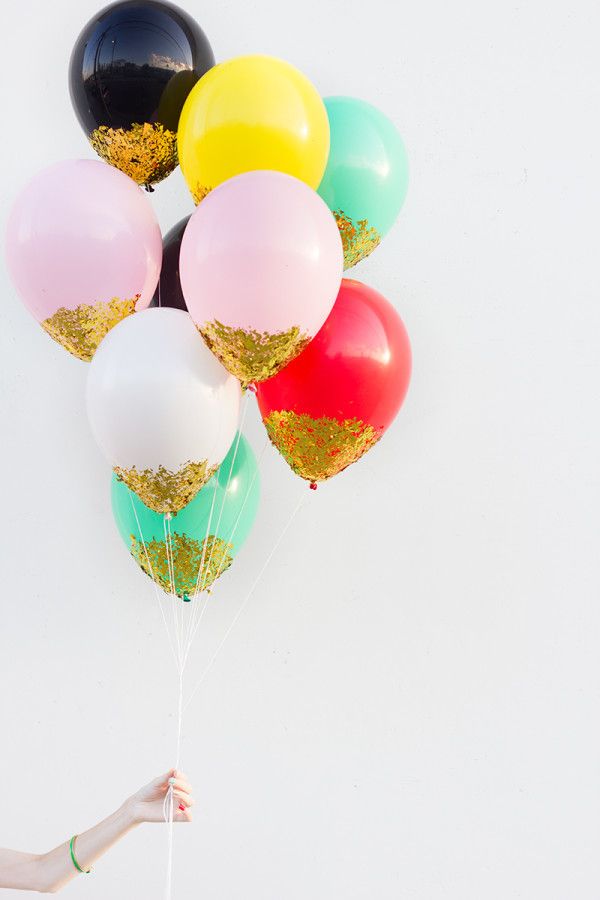 DIY Confetti-Dipped Balloons - via Studio DIY. com