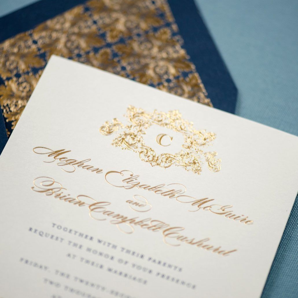 Gold Foil Ink - Wedding Invitation - via Engaging Papers.com