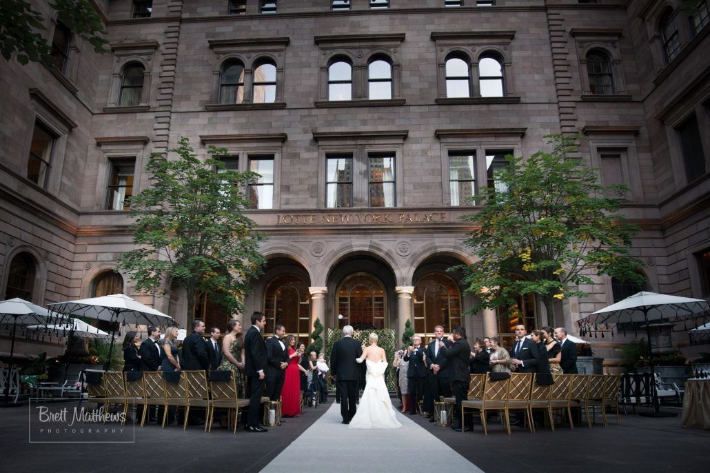 Tracy and Eric - Lotte New York Palace Hotel - Courtyard Ceremony - photo by Brett Matthews Photography 