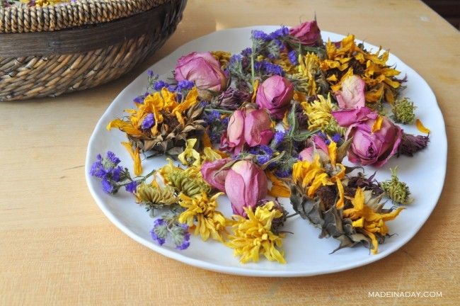 Oven Dried Flowers - DIY Potpourri - Final Product - via Made in a Day.com