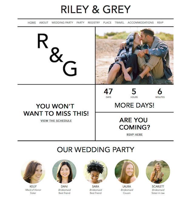 Riley and Grey -Wedding Websites -via Bridal Musings.com