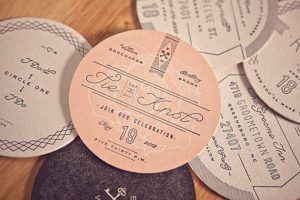 Ross Clodfelter - Coaster Wedding Invitations - Paper Goods - via Design Work Life.com