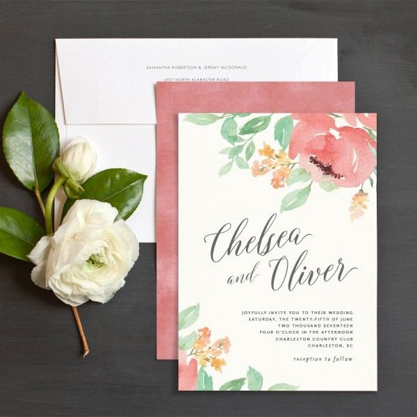 Spring Flowers Wedding Invitation - via Elli.com