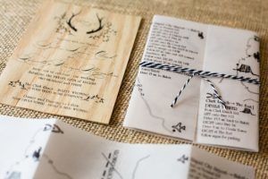 Sydney & Tims Rustic Wood Wedding Invitation - via Oh So Beautiful Paper.com
