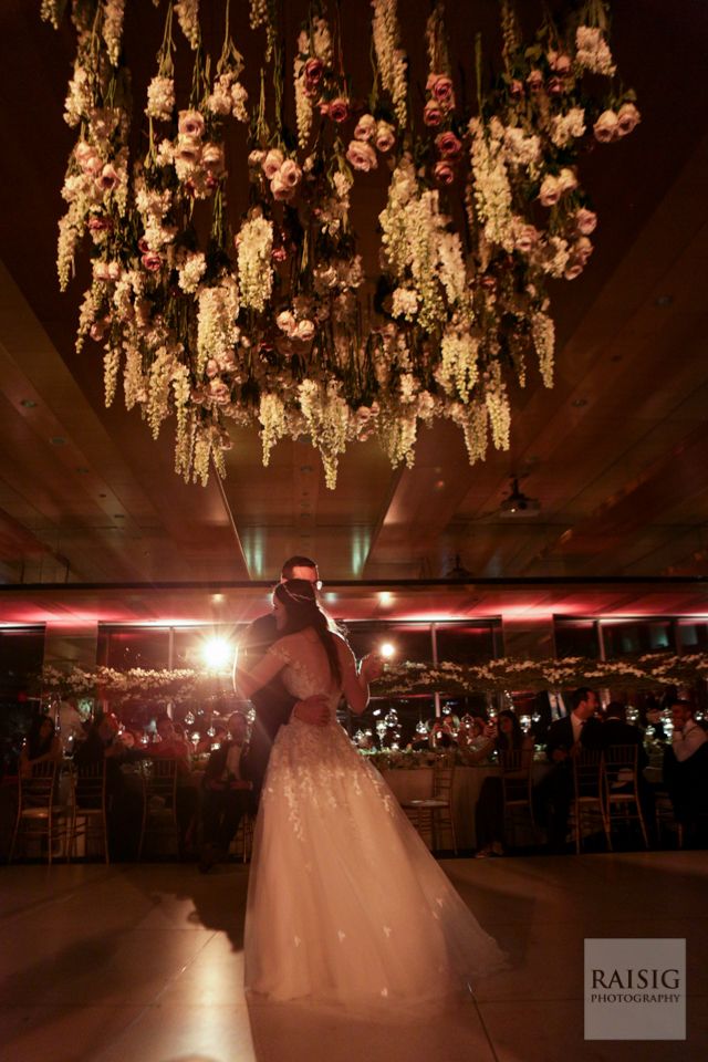Suspended Blooms - Floral Ceiling - Jenna & Matthew Wedding - Museum of Jewish Heritage NYC - Cody Raisig Photography