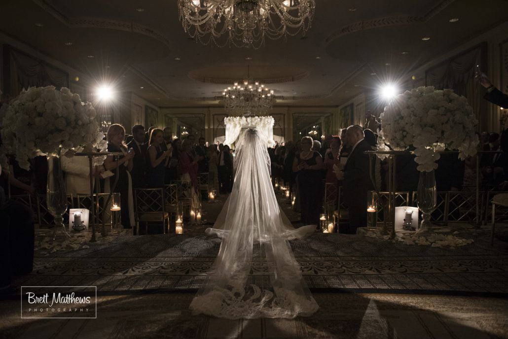 Anna & Matthew Wedding - Ceremony - Bride Veil - Pierre Hotel - Photography by Brett Matthews