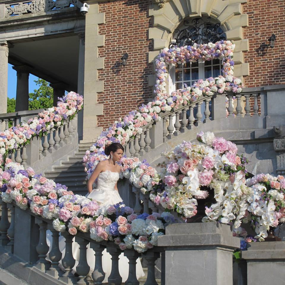 Flower Garland - Main Staircase - Floral Design Master Class - Bride and Blossom