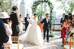 Mary & Galen Wedding - Bride and Groom Ceremony -The Hudson Hotel NYC - Photography by Jac and Thom