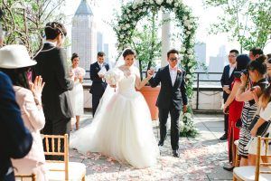 Mary & Galen Wedding - Bride and Groom Ceremony -The Hudson Hotel NYC - Photography by Jac and Thom