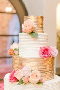 Peach, Pink, Orange Color Scheme - Bright Fall Wedding - Wedding Cake - via Style Me Pretty.com