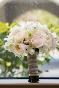 Danielle & Noah Wedding - Cold Spring Country Club NY - Bridal Bouquet Orchids and Roses -Photography by Brett Matthews