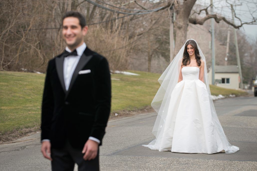 Danielle & Noah Wedding - Cold Spring Country Club NY - Bride & Groom First Look -Photography by Brett Matthews