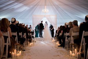 Danielle & Noah Wedding - Cold Spring Country Club NY - Draped Chuppah Ceremony - Photography by Brett Matthews