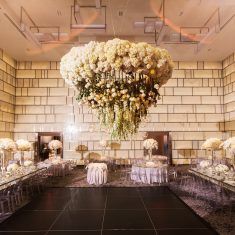 Ina & Kevin Wedding - Hanging Floral Chandelier - The Park Hyatt NYC - Christian Oth Studio