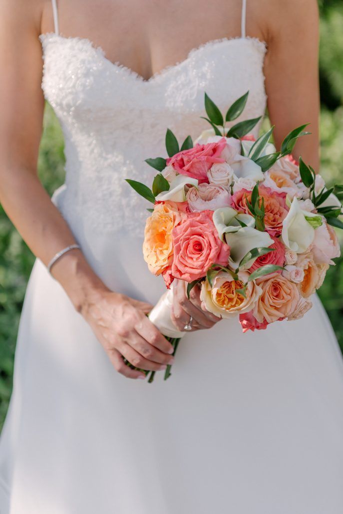 Kate & Alex - Battery Gardens - Orange and Peach Bridal Bouquet - by Susan Shek Photography