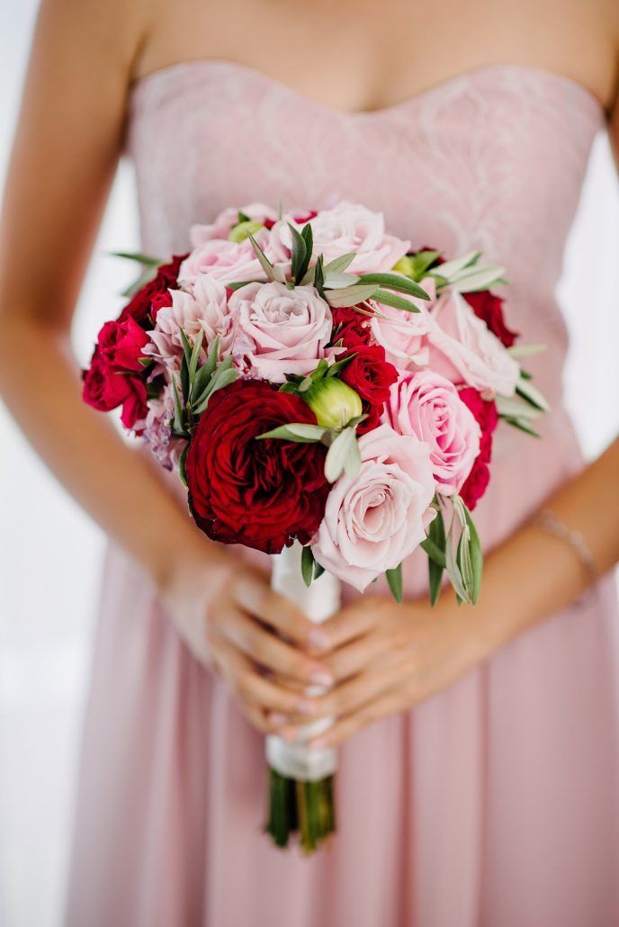 Lillian & Ran - Pink and Red Rose Bridal Bouquet - Mandarin Oriental - by Brian Hatton Photography