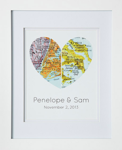 Map of Our Hearts - Created by Melissa Schwall - via Uncommon Goods.com